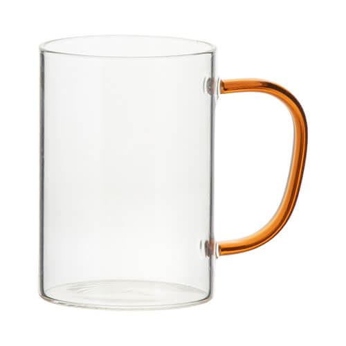 Glass mug for sublimation with amber handle 360 ml  3.30 eur